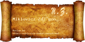 Miklovicz Zágon névjegykártya
